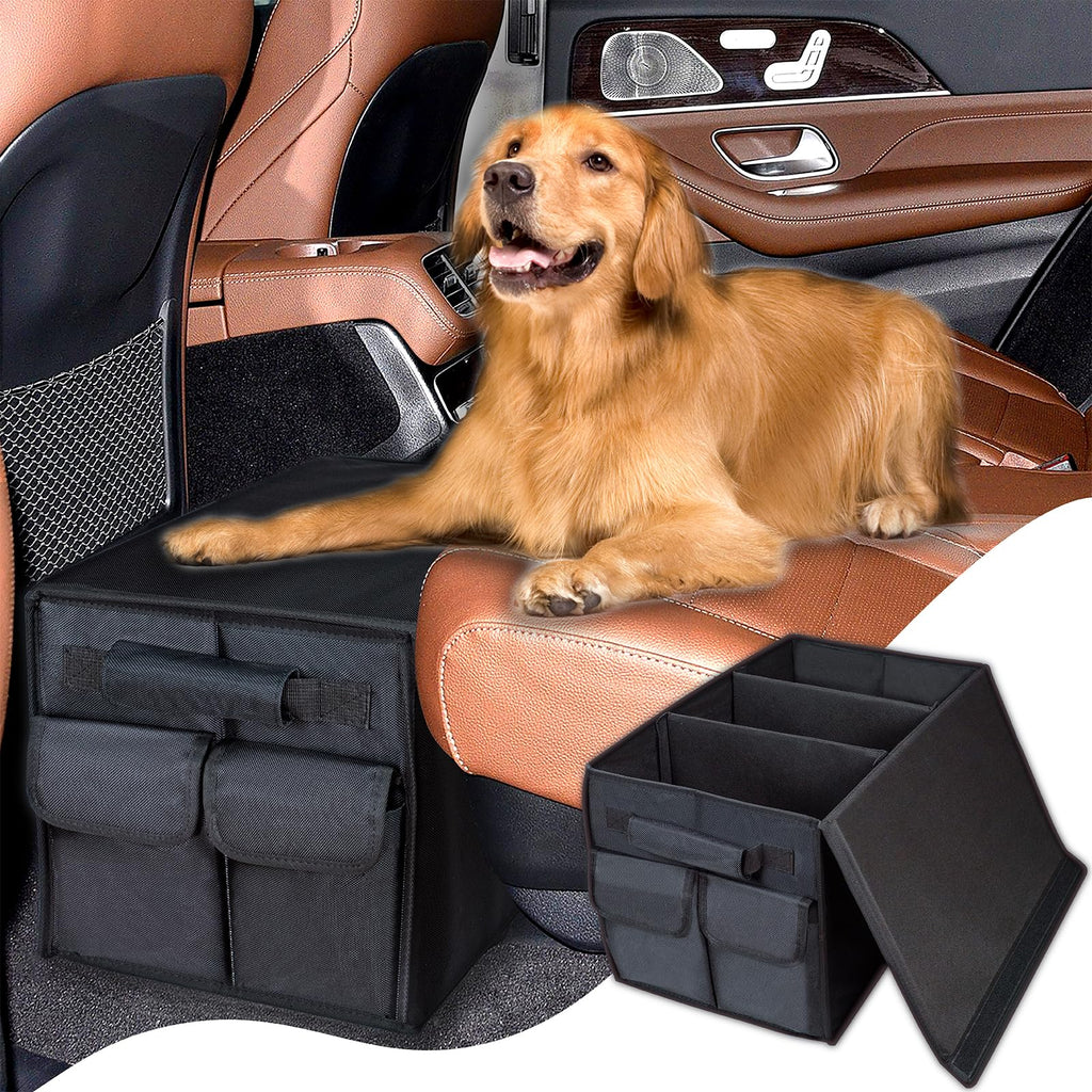 Dog Car Back Seat Extender with Storage