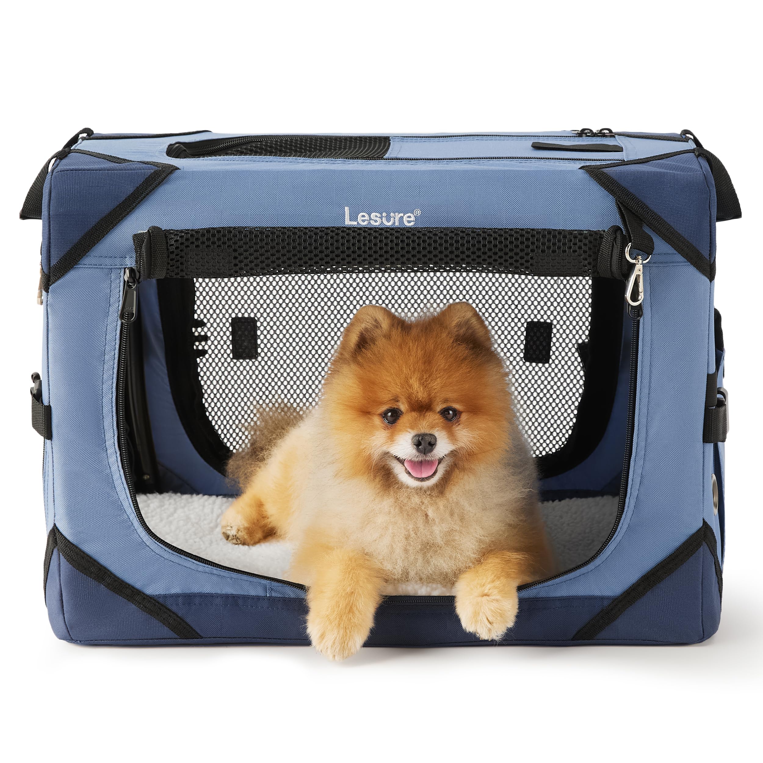 Collapsible Dog Crate with 4 Doors – Portable Travel Kennel, XS