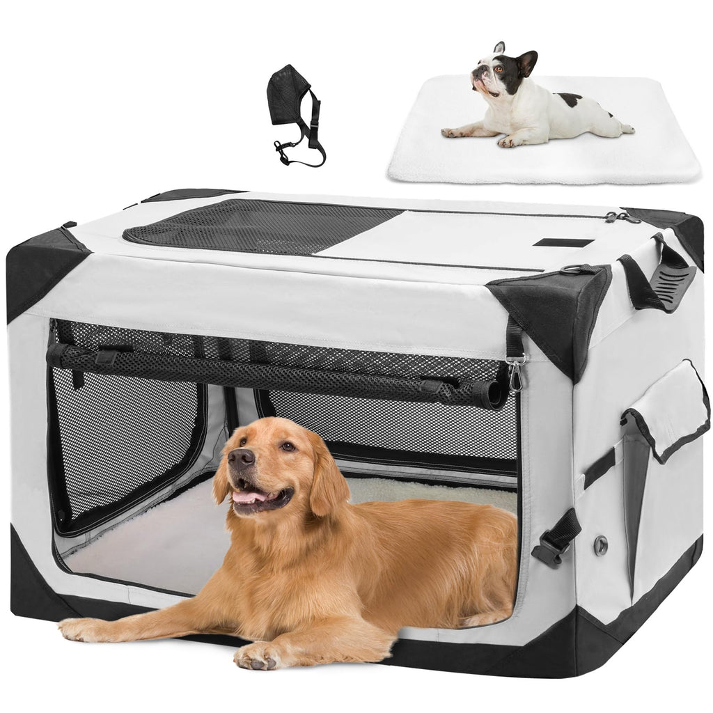 Collapsible Dog Crate – Extra Large, 42 Inch, 4-Door