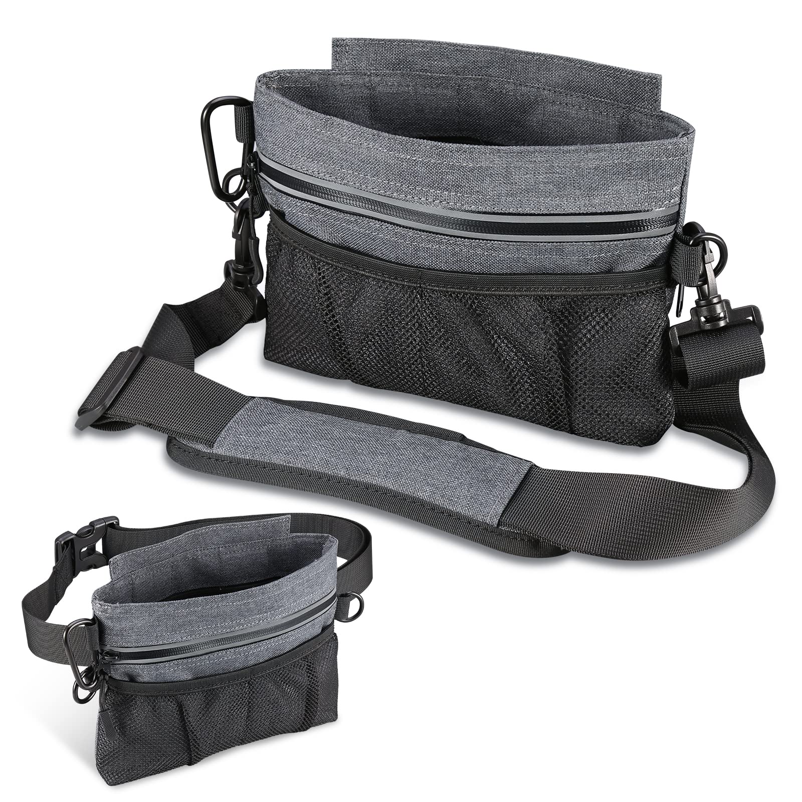 Dog Treat Pouch with Removable Inner Pocket & Poop Bag Dispenser