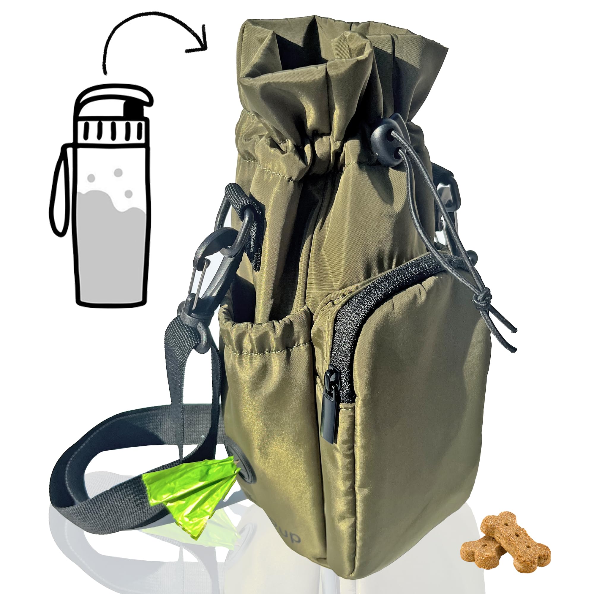 Waterproof Dog Walking Bag with Poop Bag Dispenser – Crossbody