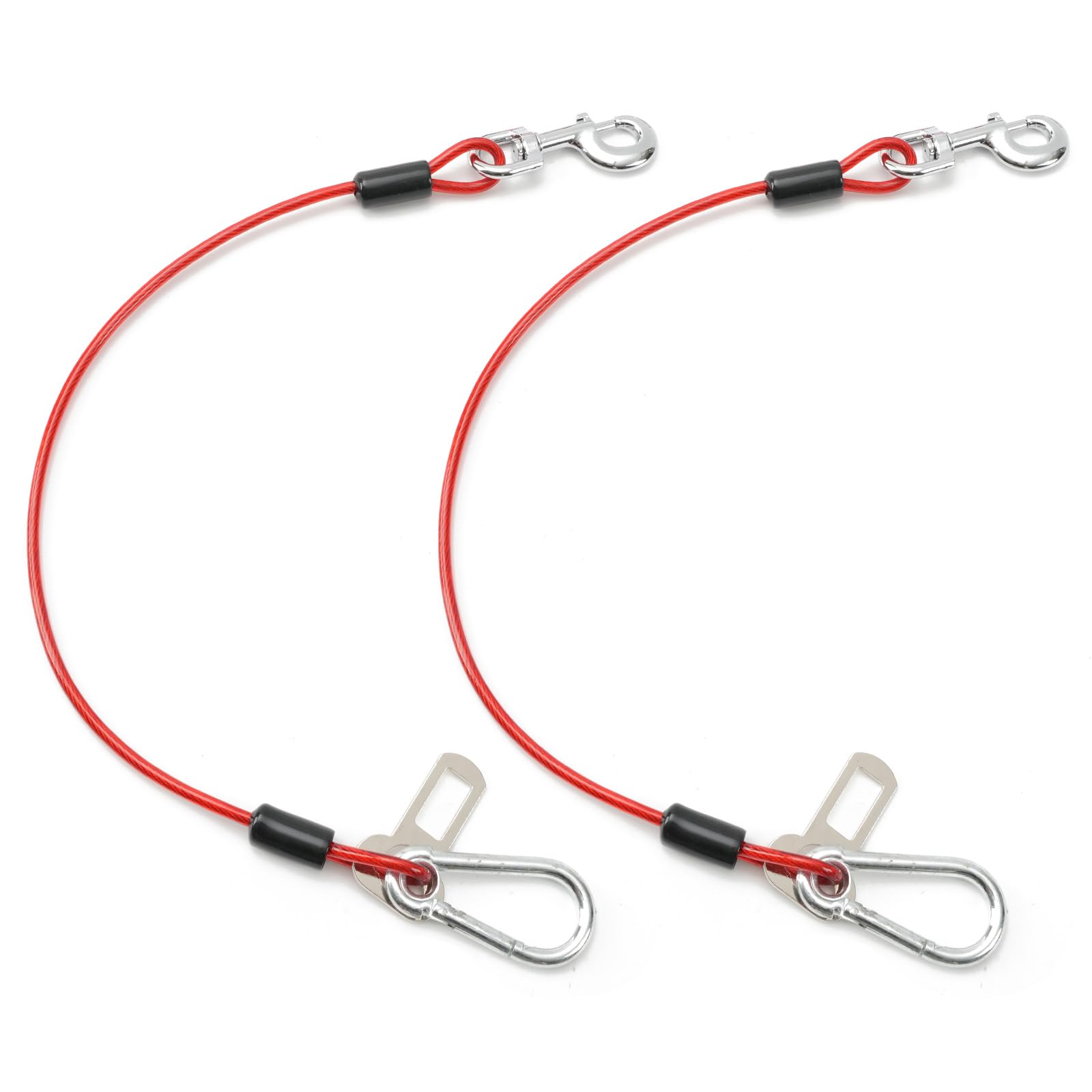 Chew Proof Dog Seat Belt – Stainless Steel Wire, 2 Pack