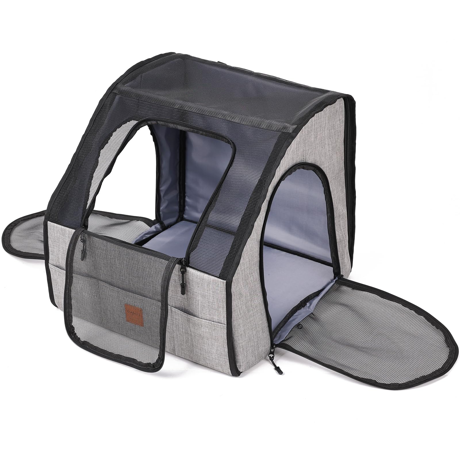 Collapsible Pet Travel Carrier with Car Seat Attachment – Large